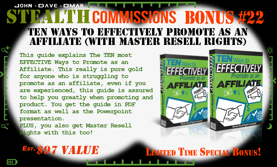 stealth commissions bonus